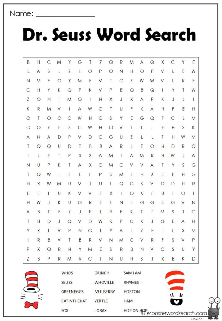 Free Dr Seuss Word Search Printable Free Dr Seuss Word Search Printable