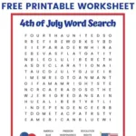 4Th Of July Word Search (Free Printable Worksheet For Kids) With Regard To United States Word Search Free Printable