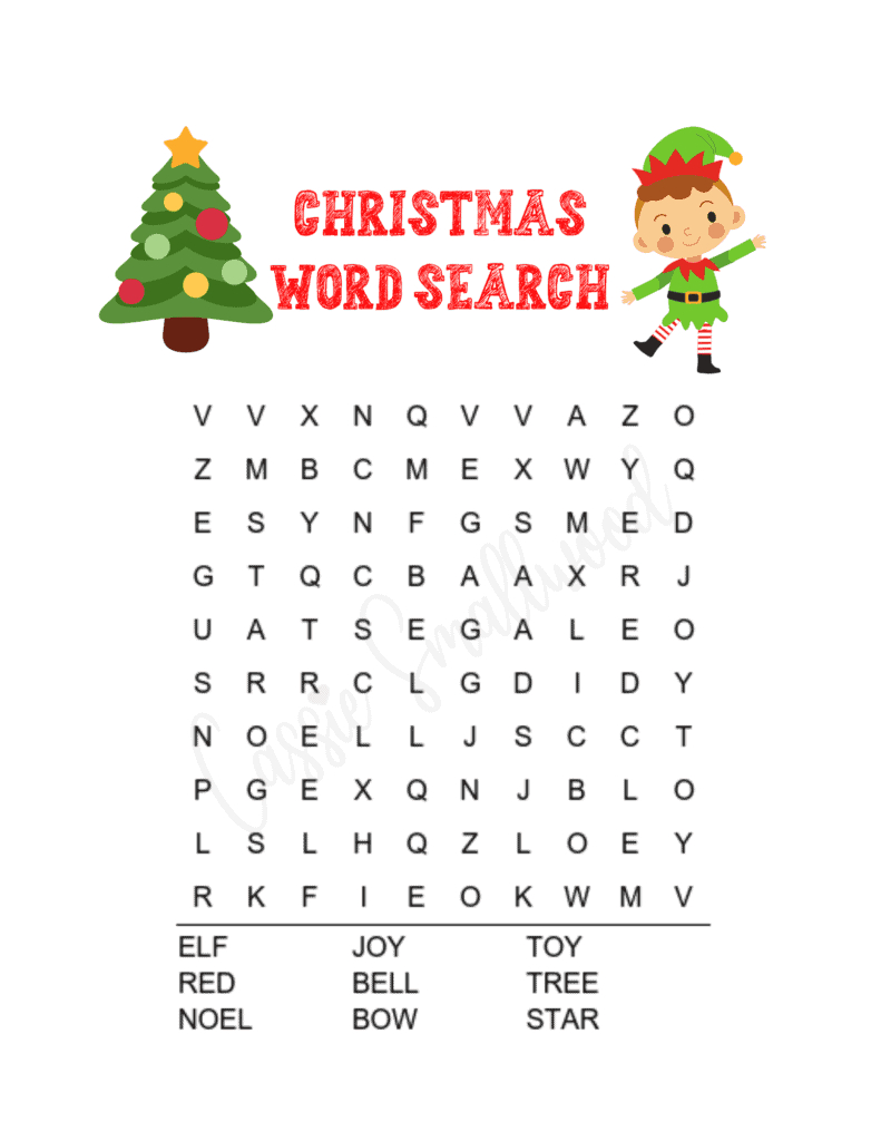 6 Fun Christmas Word Search Free Printables - Cassie Smallwood intended for Kids Printable Word Search Christmas