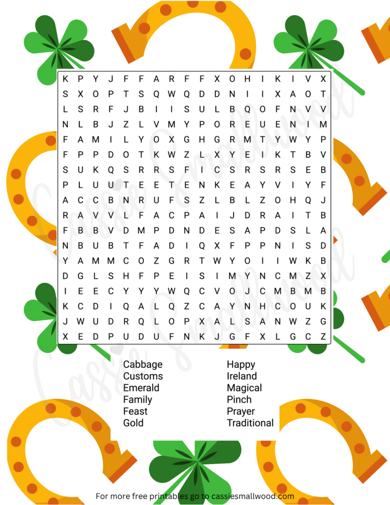 6 Fun St. Patrick&amp;#039;S Day Word Search Worksheets - Cassie Smallwood in St Patrick&amp;amp;#039;s Day Free Printable Word Search