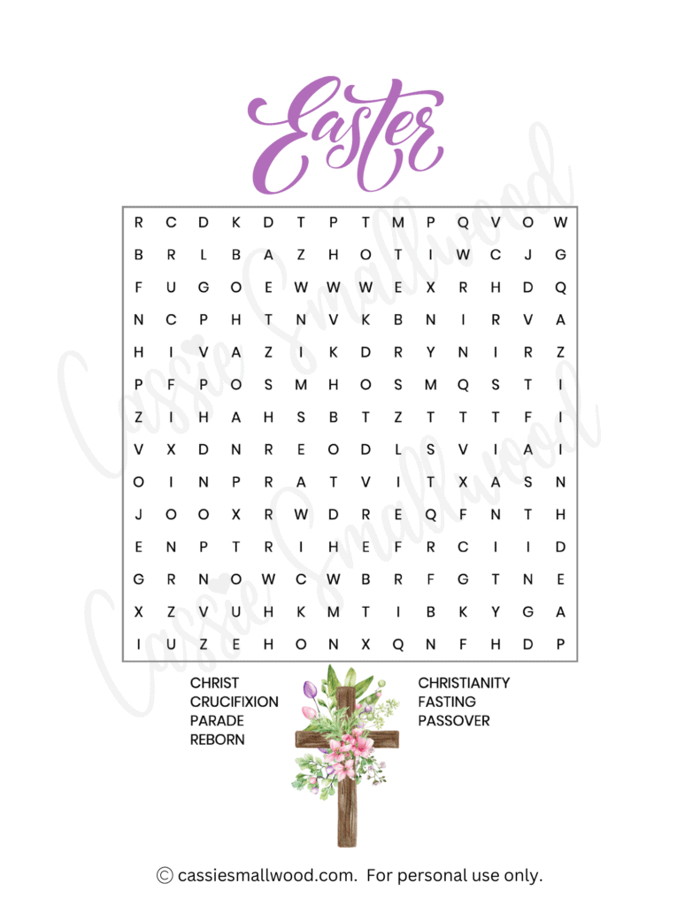 7 Fun Easter Word Search Printables (Free!) - Cassie Smallwood intended for Easter Spiritual Word Search
