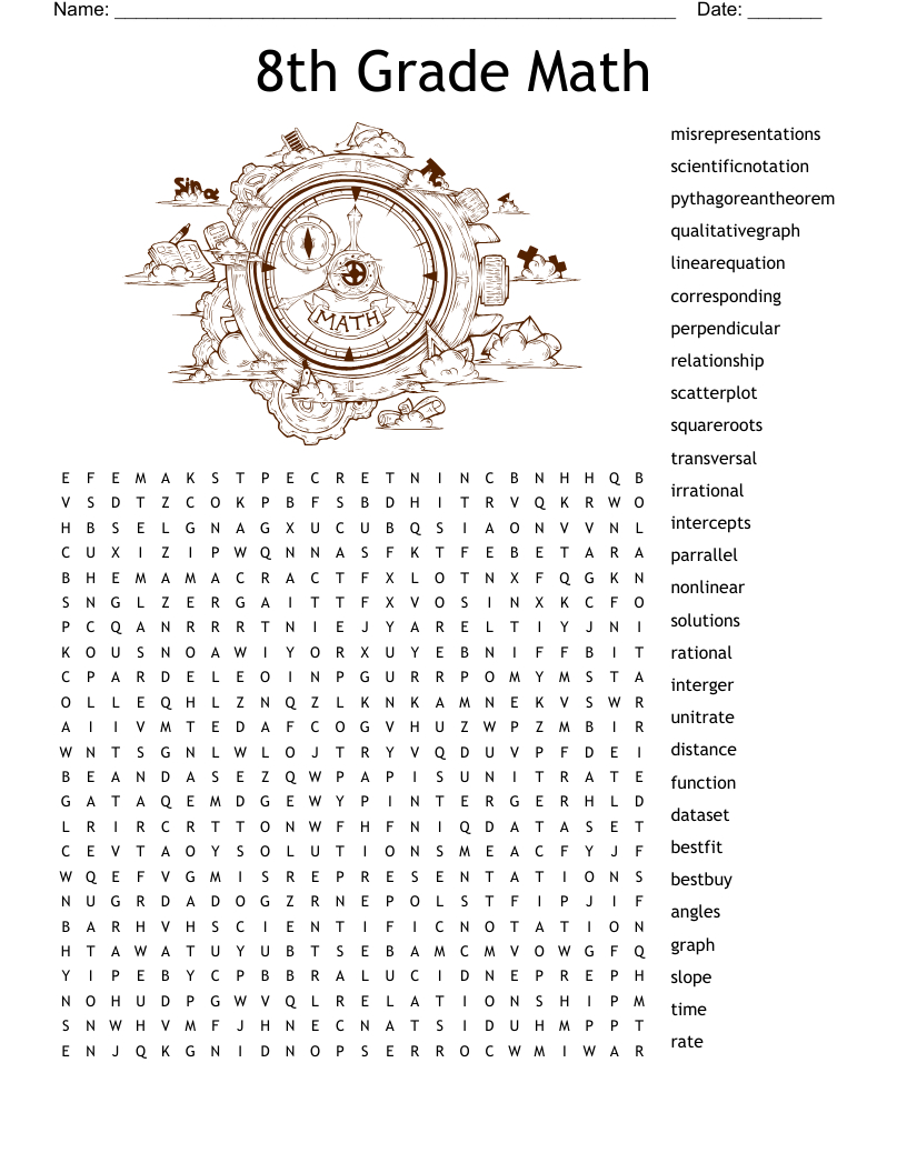 8Th Grade Math Word Search - Wordmint for 8th Grade Word Search Printable