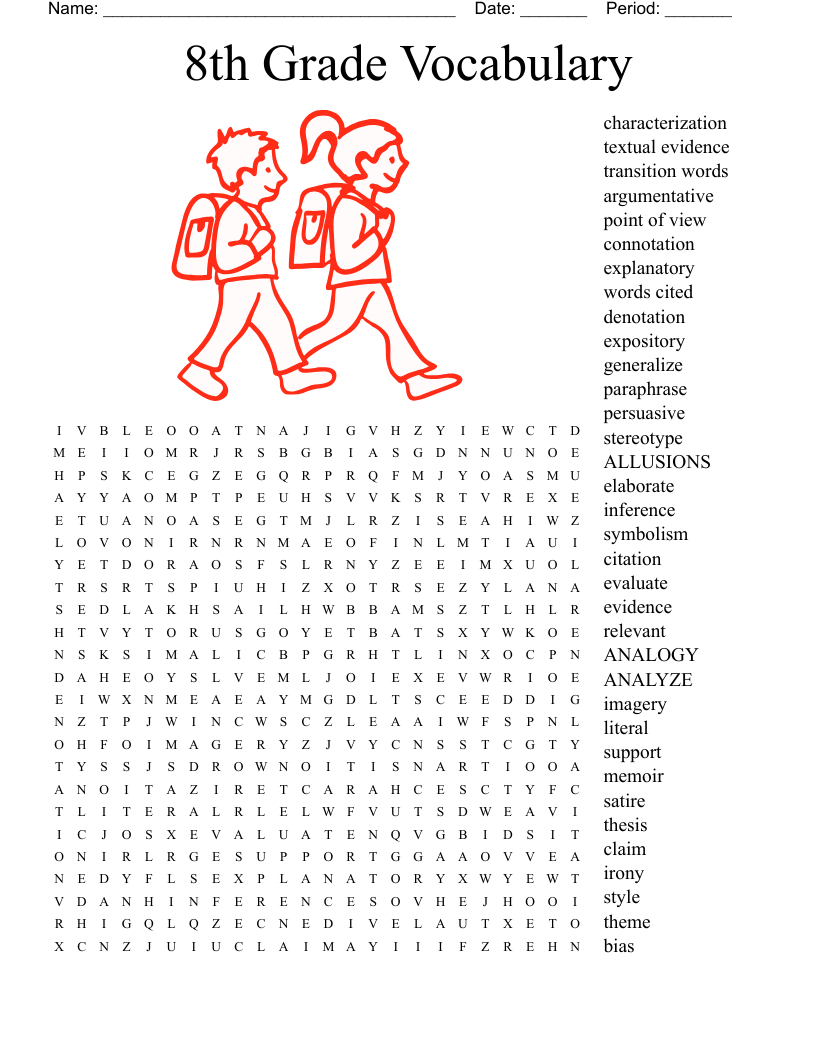 8Th Grade Vocabulary Word Search - Wordmint in Printable Word Search For 8th Graders