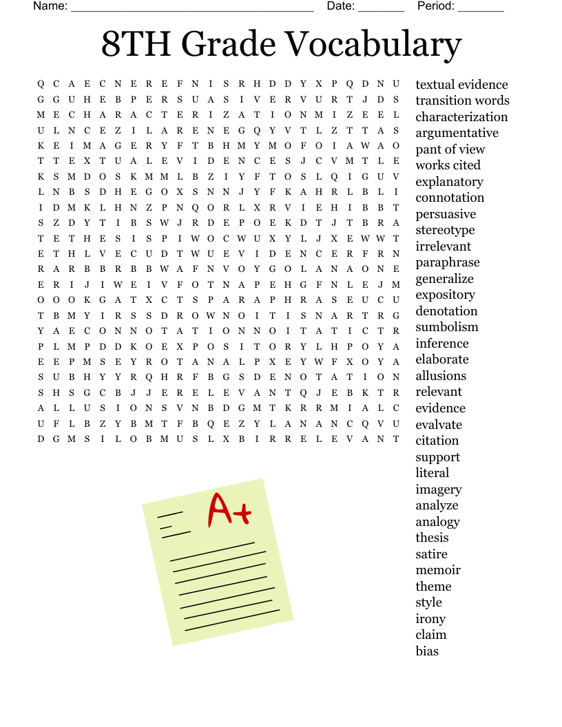 8Th Grade Vocabulary Word Search - Wordmint with regard to 8th Grade Word Search Printable
