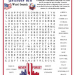 9 11 Word Search Printable Regarding 9/11 Word Search Printable
