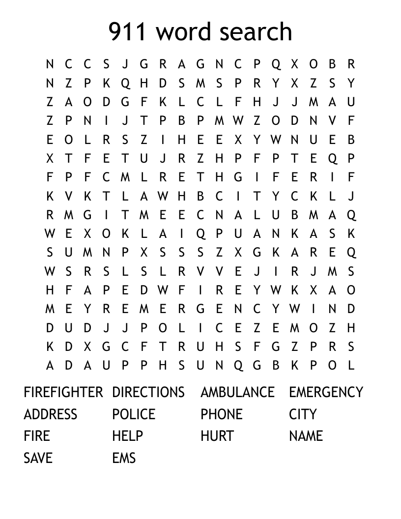 911 Word Search - Wordmint throughout 911 Word Search Free Printable