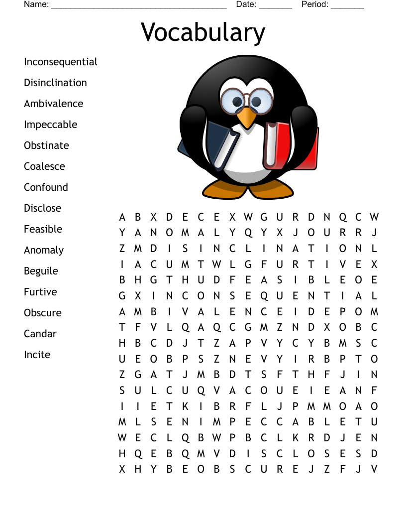 9Th Grade Vocabulary Word Search - Wordmint pertaining to 9th Grade Word Search Printable