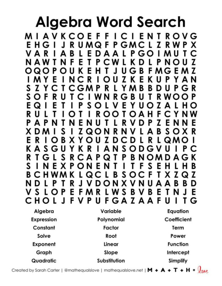 Free Printable Word Search High School