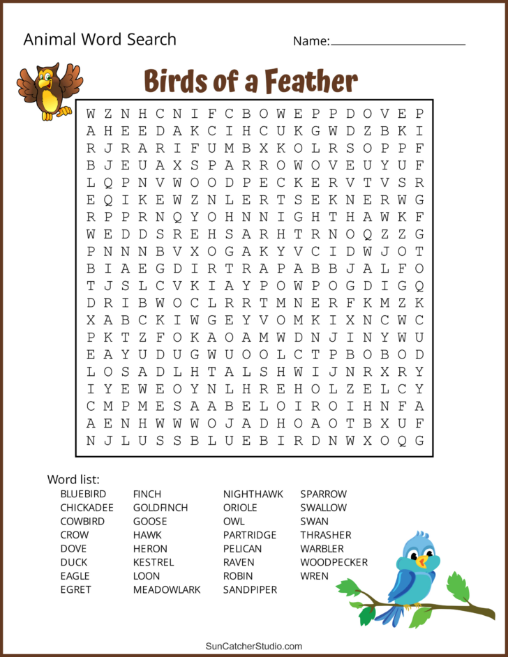 Word Search For 6 Year Old Kids Printable