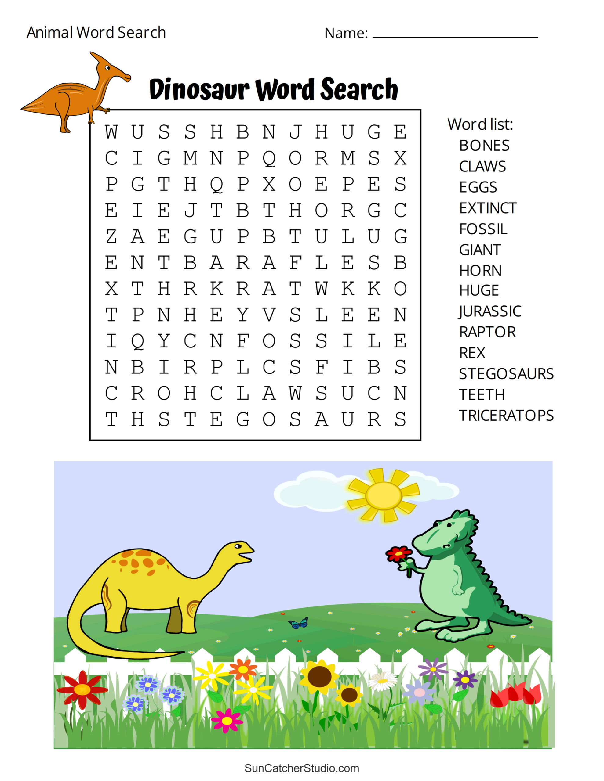 Animal Word Search (Free Printable Dog, Pet, Dinosaur Puzzles in 8 Year Old Word Search Printable