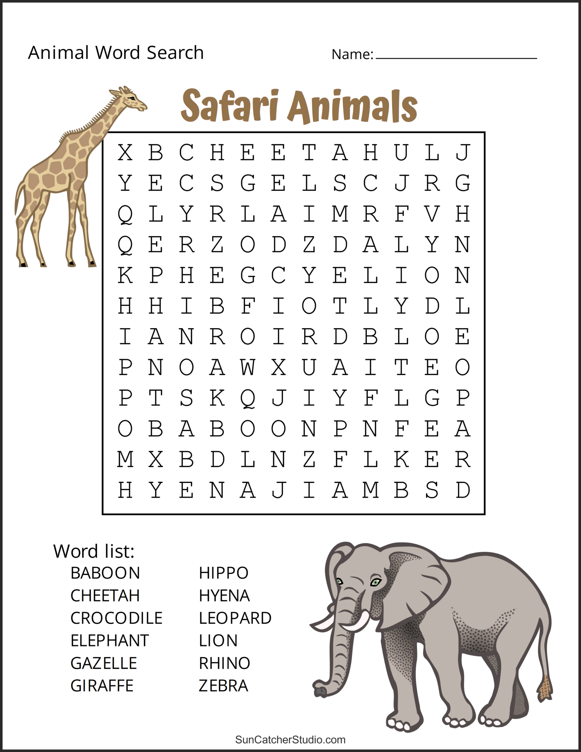 Animal Word Search (Free Printable Dog, Pet, Dinosaur Puzzles regarding Word Search For 9 Year Old Printable