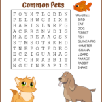 Animal Word Search (Free Printable Dog, Pet, Dinosaur Puzzles Throughout Printable Animal Word Search
