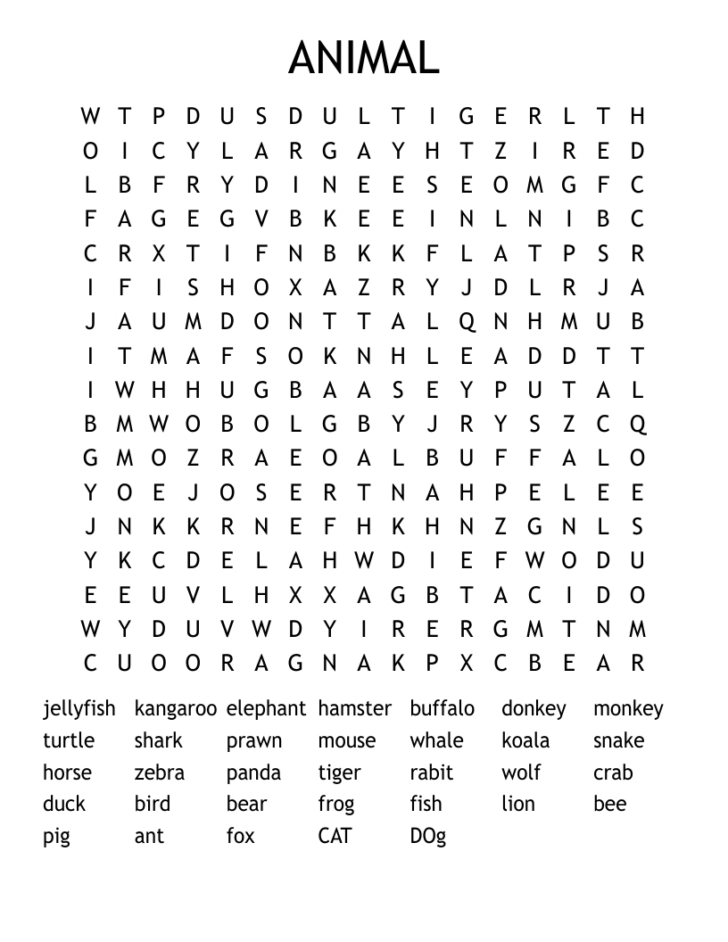 Free Printable Difficult Word Searches