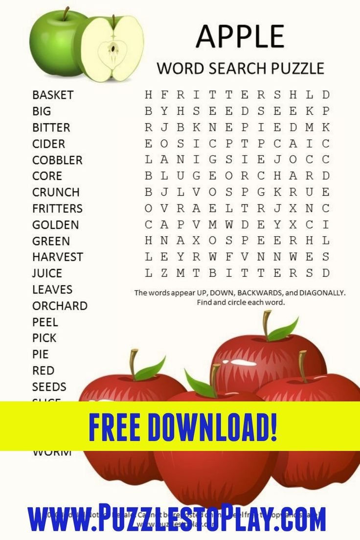 Apple Word Search Puzzle with Apple Word Search Printable Free