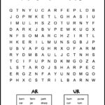 Ar & Ur Bossy R Word Search For Kids   Tree Valley Academy For 2Nd Grade Free Printable Word Search