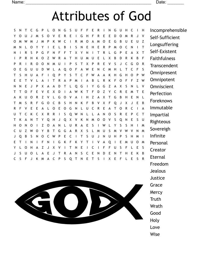 Attributes Of God Word Search - Wordmint inside Free Printable Bible Word Search About Freedom