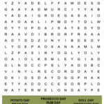 August Word Search Printable   National Days Word Find Puzzle Throughout August Word Search Printable