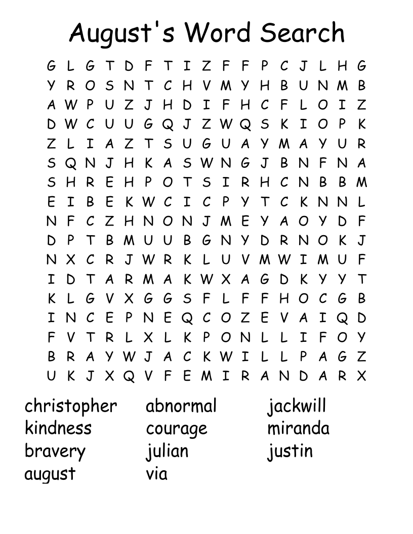 August&amp;#039;S Word Search - Wordmint for August Word Search Printable
