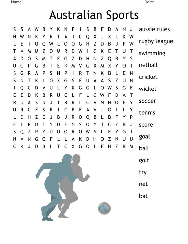 Free Printable Word Search Australia