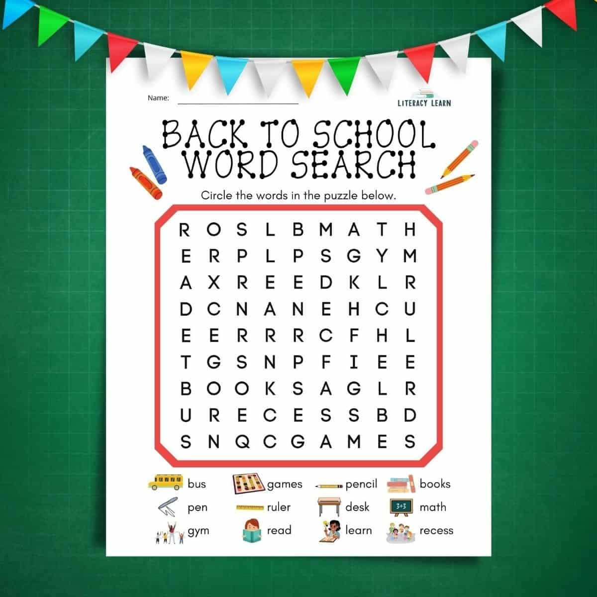 Back To School Word Search (Free Printable) - Literacy Learn throughout Free Printable Word Search Puzzles Back To School
