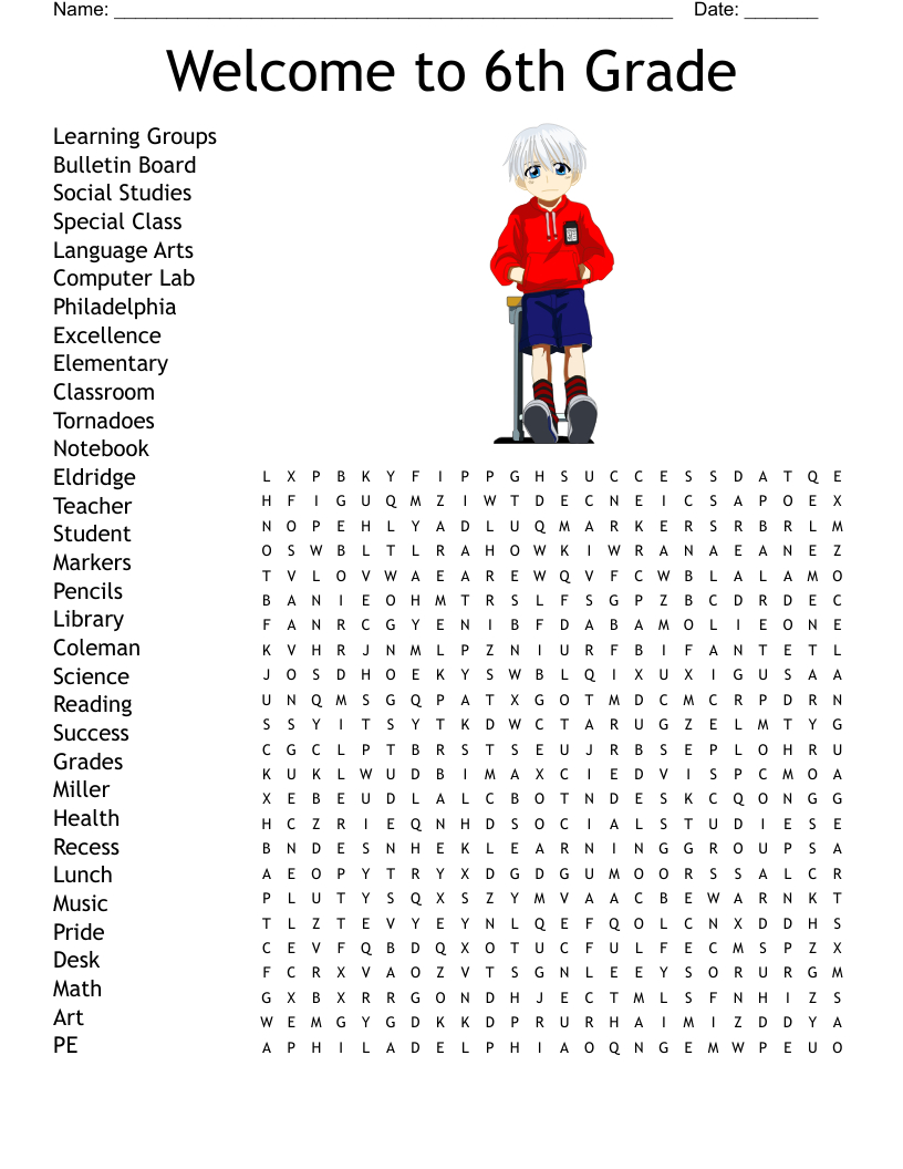 Back To School Word Search - Wordmint with Free Printable Word Search 6Th Grade