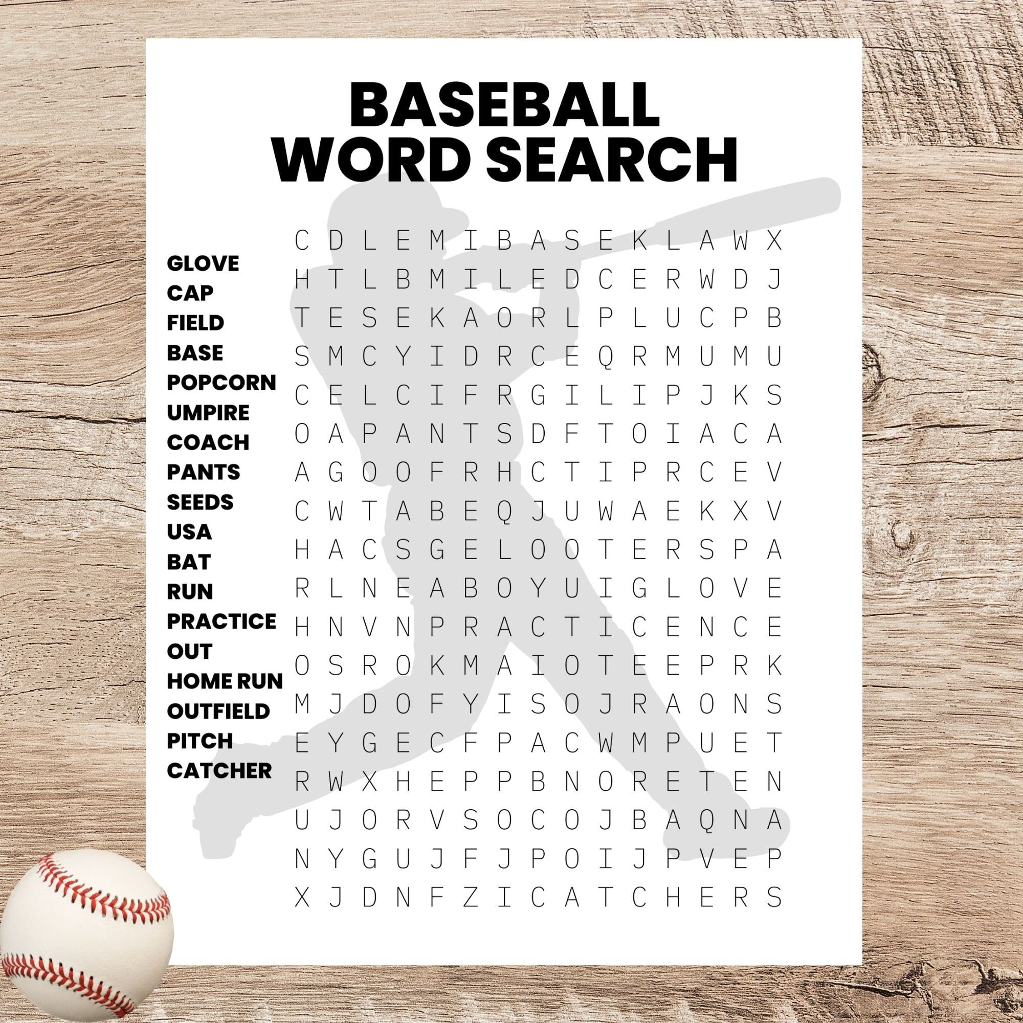 Baseball Word Search Printable/Sports Printable Activity For Kids throughout Baseball Word Search Printable