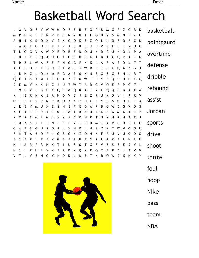 Basketball Word Search - Wordmint regarding Basketball Word Search Printable