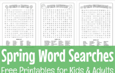 Best Free Printable Spring Word Search Puzzles For Kids within Word Search Homemade Gifts