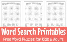 Best Free Word Search Printable Puzzles For Kids & Adults with Printable Word Search Pack