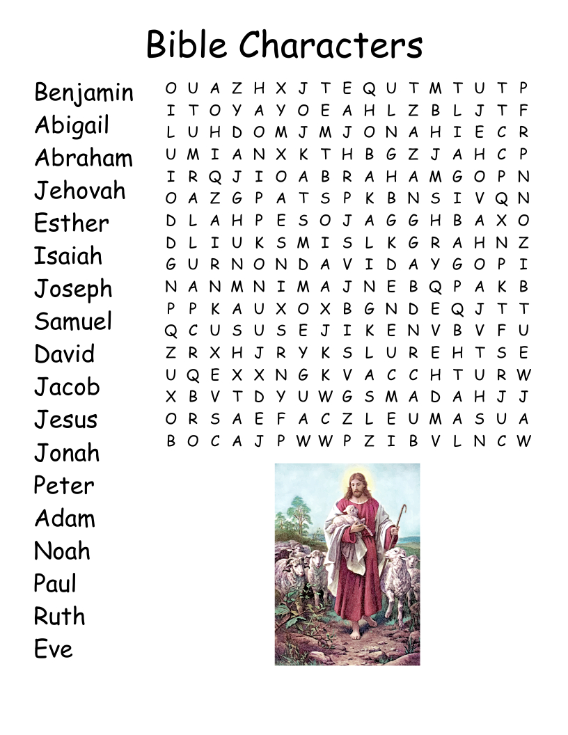 Bible Characters Word Search - Wordmint with Printable Biblical Word Search Puzzles
