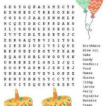 Birthday Word Search, Birthday Activity, Printable Activity Regarding Printable Word Search Birthday
