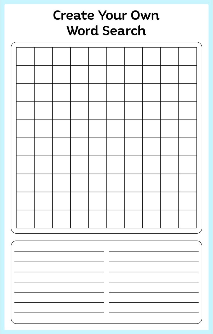 Blank Word Search Puzzles - 16 Free Pdf Printables | Printablee intended for Word Search Template Printable