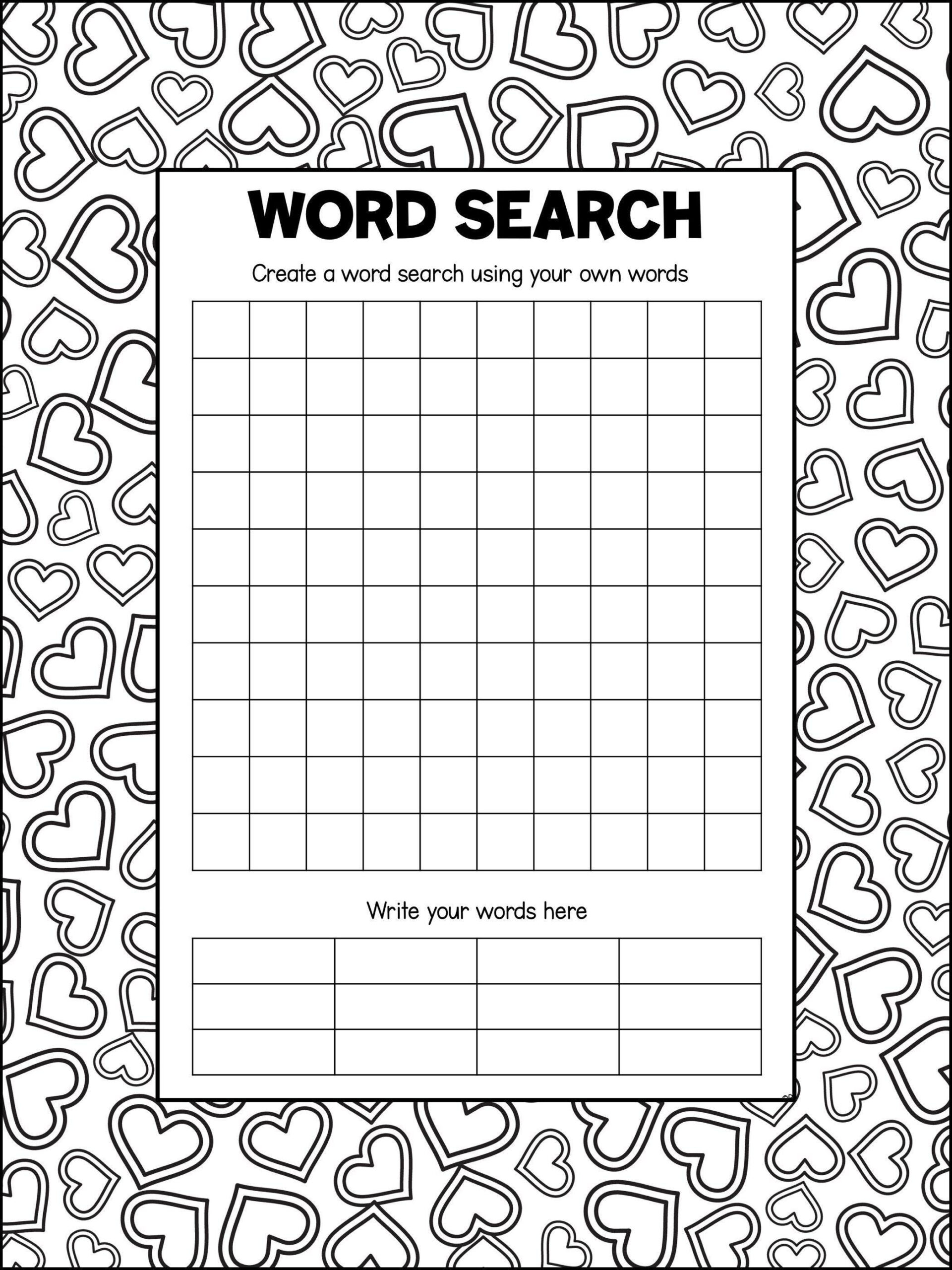 Blank Word Search Templates For Kids, Printable Pdf Blank Puzzle throughout Word Search Template Printable