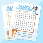 Bluey Word Search   Free Printable   Once Upon A Theme Park Regarding Printable Bluey Word Search
