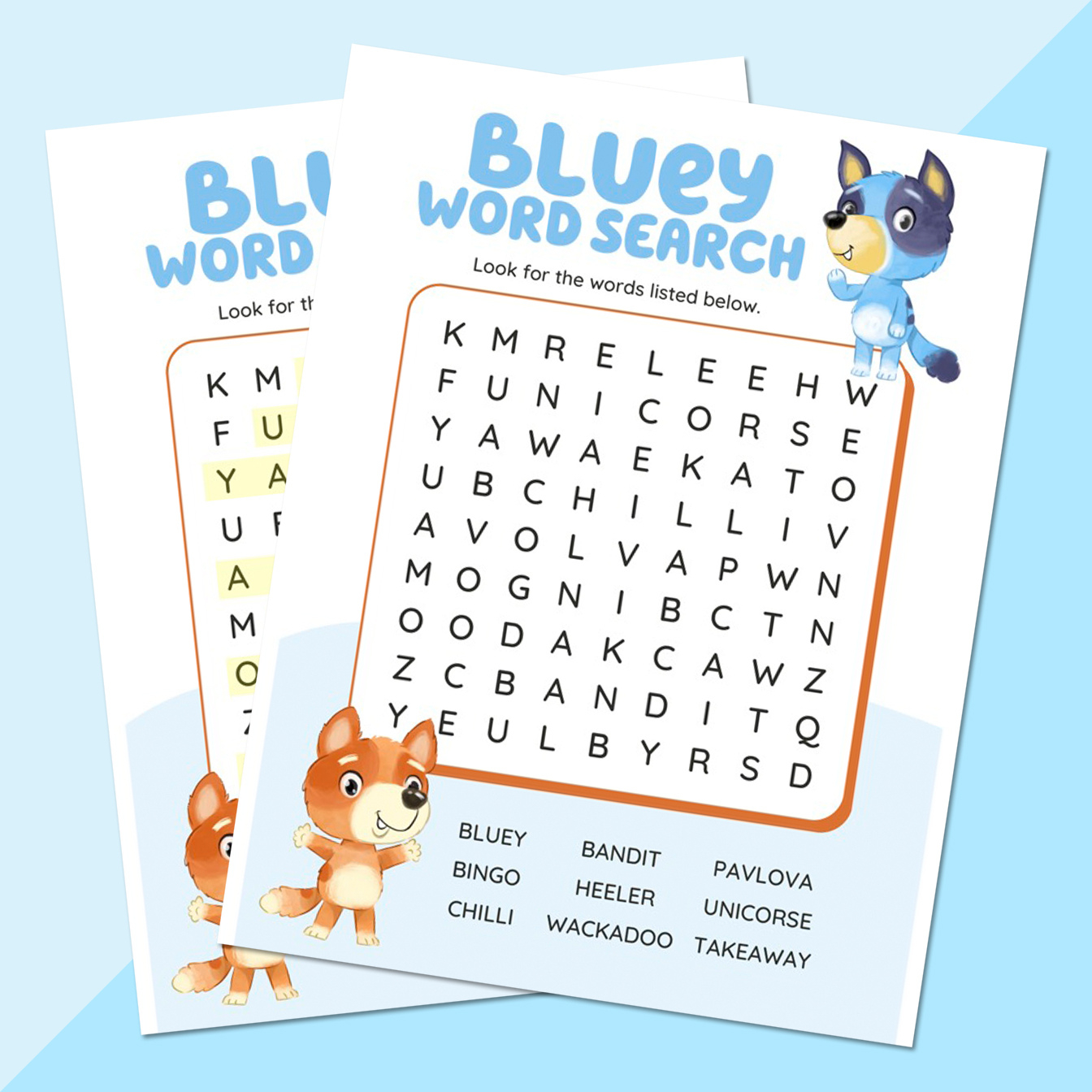 Bluey Word Search - Free Printable - Once Upon A Theme Park regarding Printable Bluey Word Search