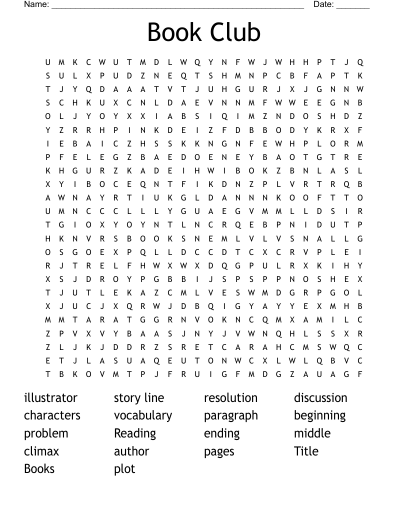 Book Club Word Search - Wordmint pertaining to Printable Word Search Puzzle Book