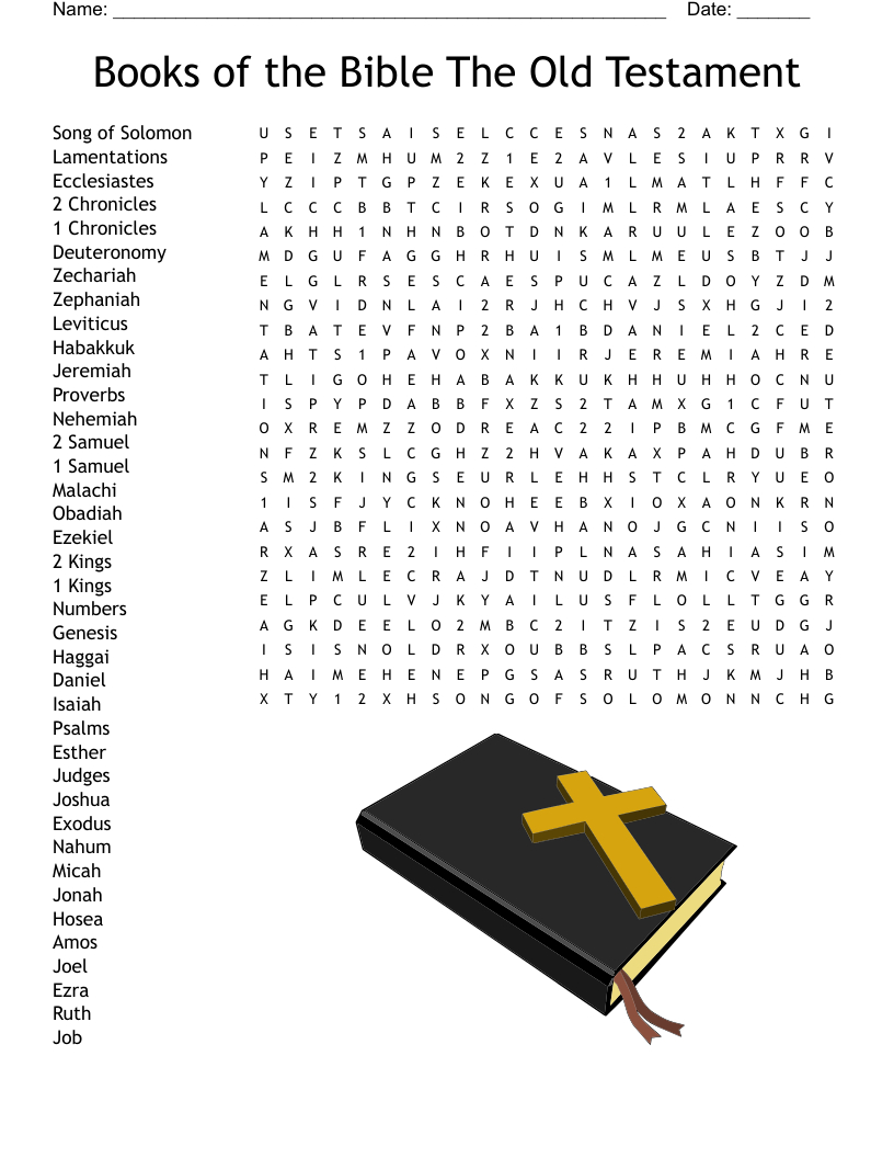 Books Of The Bible The Old Testament Word Search - Wordmint within Books Of The Bible Word Search Printable