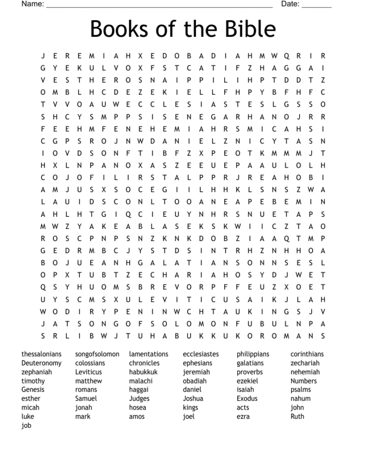 Bible Word Search Printable