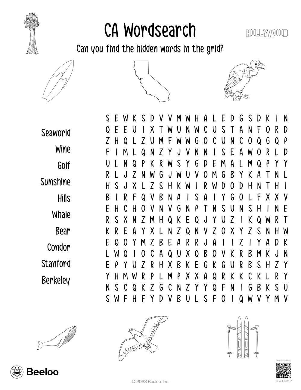 California-Themed Word Searches • Beeloo Printable Crafts And inside Printable Word Search Puzzles Ca