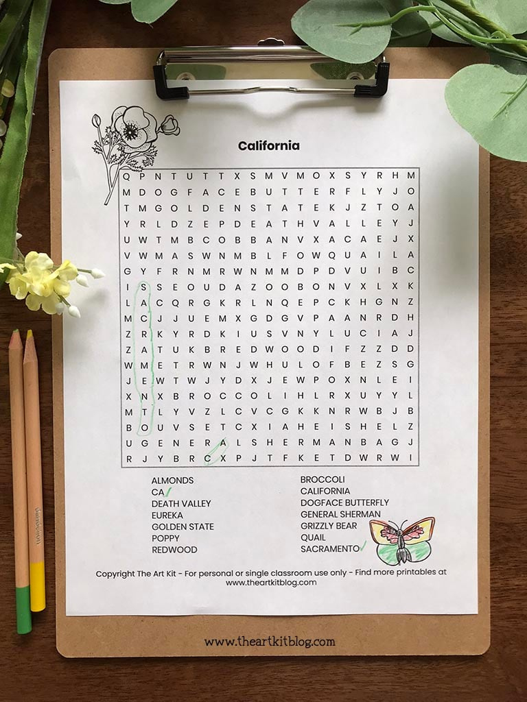 California Word Search Coloring Page {Free Printable Download with Free Printable Word Search Puzzles Puzzles Ca