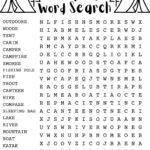 Camping Word Search Puzzle With Answer Sheet, Camping Games With Printable Word Search Puzzles Ca