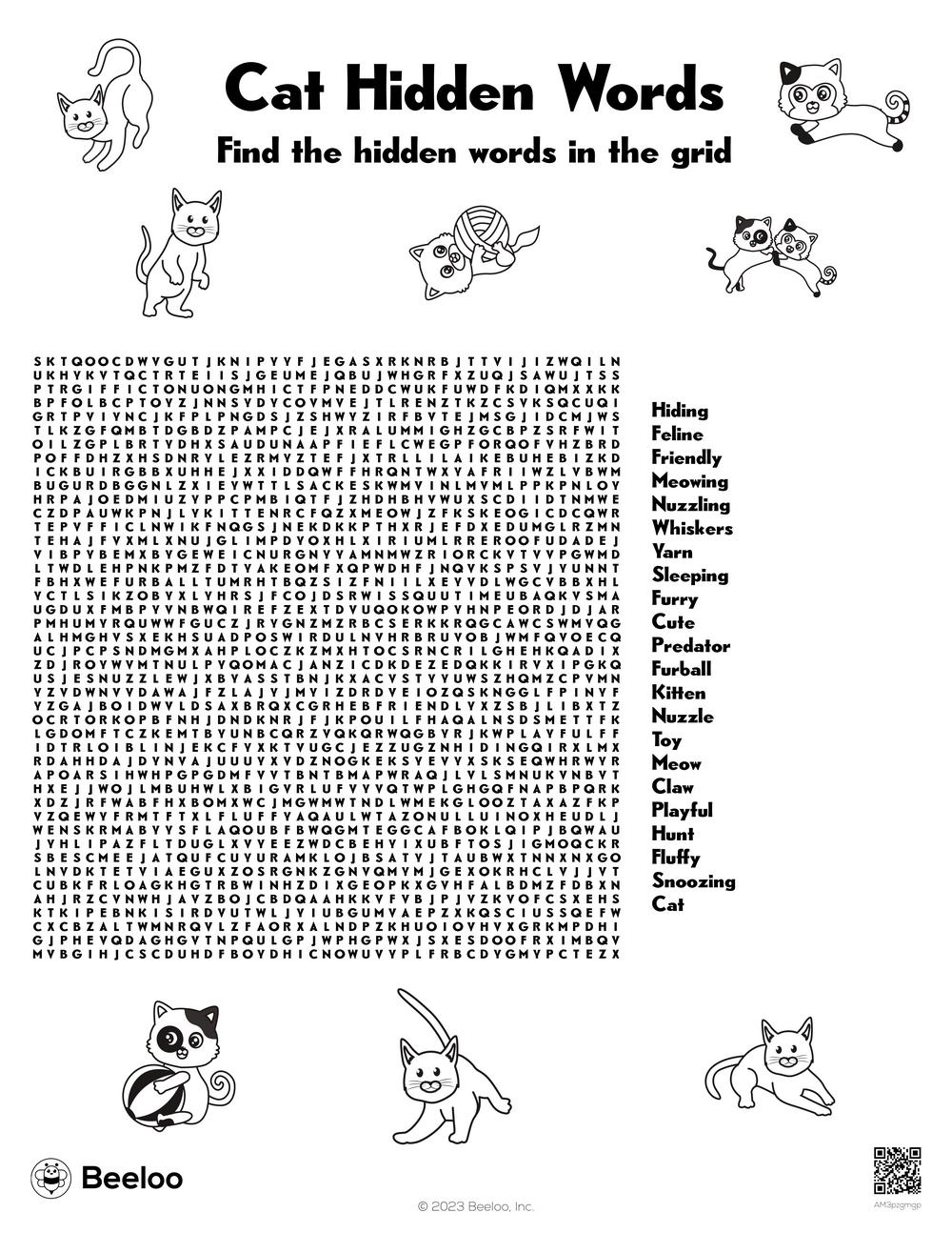 Cat-Themed Word Searches • Beeloo Printable Crafts And Activities within Free Printable Word Search Cats