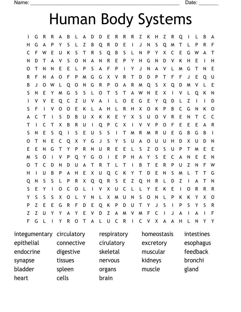 Cells And Tissue Word Search - Wordmint intended for 7Th Grade Science Word Search Printable