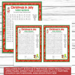 Christmas In July Party Games, Trivia , Scattergories, Word Search In Christmas In July Word Sleuths Printable