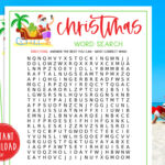 Christmas In July Word Search Party Game | Beach Christmas Intended For Christmas In July Find A Word Printable