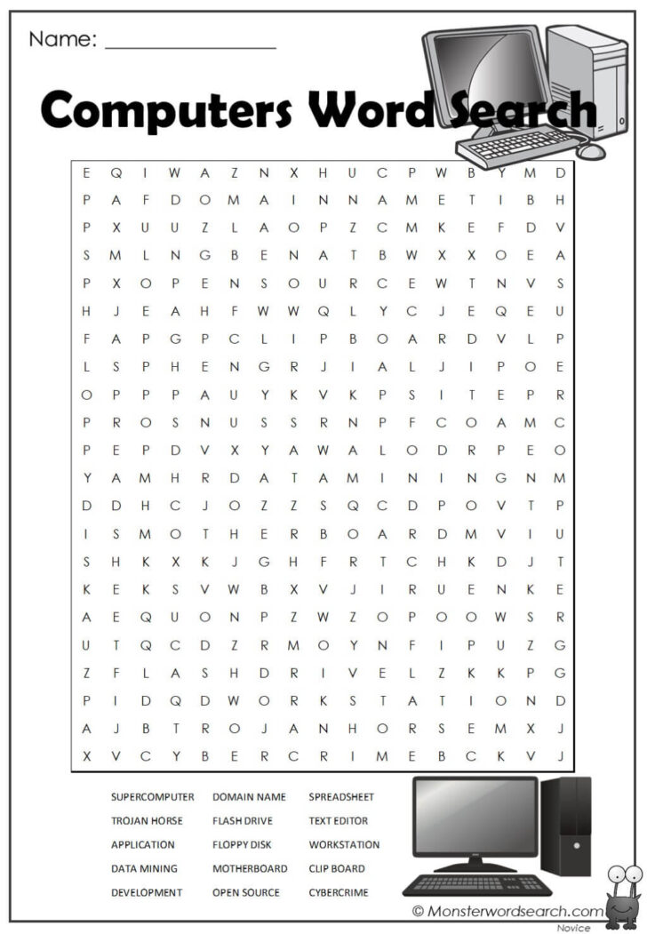 Computer Word Search Printable Computer Word Search Printable
