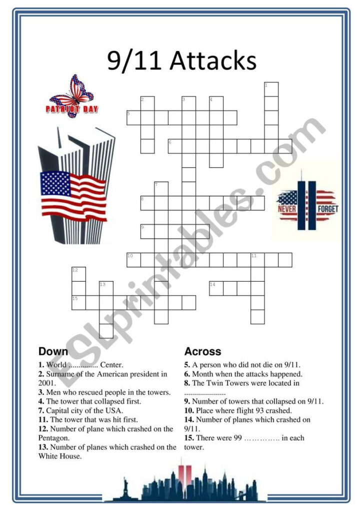9/11 Word Search Printable