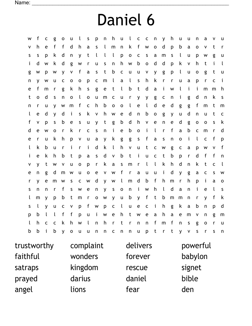 Daniel 6 Word Search - Wordmint with regard to Daniel In The Lion'S Den Printable Word Search