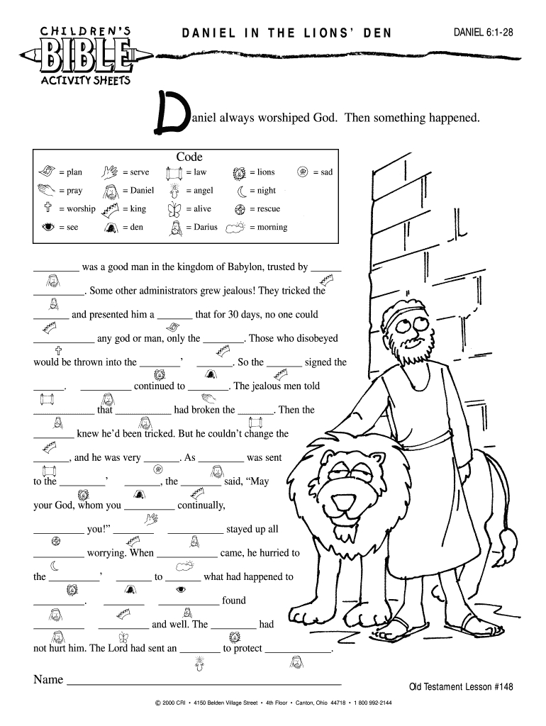 Daniel And The Lions' Den Worksheets Pdf: Fill Out & Sign Online for Daniel in the Lion's Den Printable Word Search