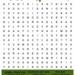 December Word Search Printable   National Days Word Find Puzzle Pertaining To December Word Search Printable